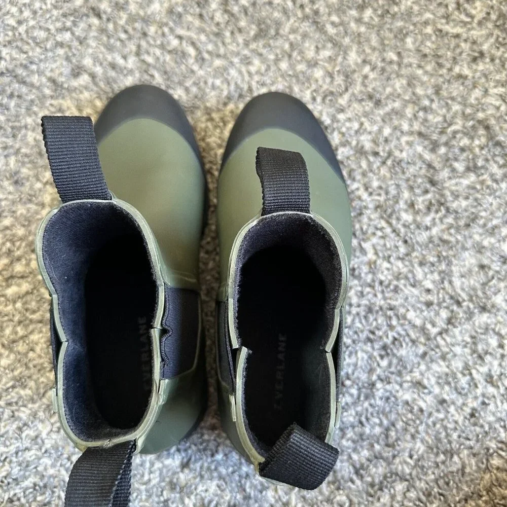 Everlane The Rain Boots Womens Rubber Chelsea Ankle Green Size 6